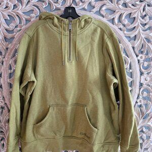 Carhartt Vintage Quarter Zip Hoodie in Olive Green XXL